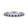 Straight Wedding Ring in 14k White Gold with Round Sapphire at Gabriel & Co.