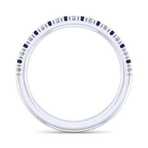 Bari - 14K White Gold Sapphire and Diamond Anniversary Band
