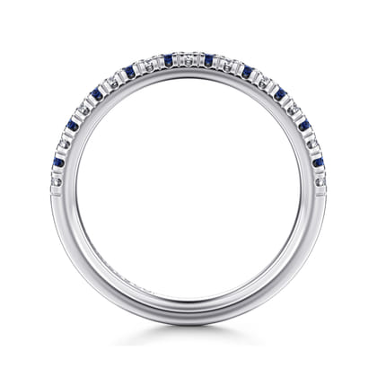 Bari - 14K White Gold Sapphire and Diamond Anniversary Band