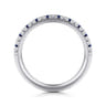 Straight Wedding Ring in 14k White Gold with Round Sapphire at Gabriel & Co.