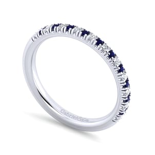 Bari - 14K White Gold Sapphire and Diamond Anniversary Band