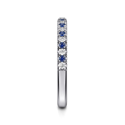 Bari - 14K White Gold Sapphire and Diamond Anniversary Band