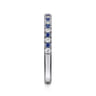 Straight Wedding Ring in 14k White Gold with Round Sapphire at Gabriel & Co.