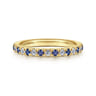 Straight Wedding Ring in 14k Yellow Gold with Round Sapphire at Gabriel & Co.
