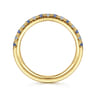 Straight Wedding Ring in 14k Yellow Gold with Round Sapphire at Gabriel & Co.