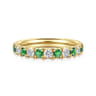 Straight Wedding Ring in 14k Yellow Gold with Round Sapphire at Gabriel & Co.