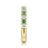 Straight Wedding Ring in 14k Yellow Gold with Round Sapphire at Gabriel & Co.