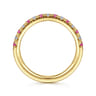 Straight Wedding Ring in 14k Yellow Gold with Round Ruby at Gabriel & Co.