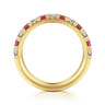 Straight Wedding Ring in 14k Yellow Gold with Round Sapphire at Gabriel & Co.