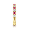 Straight Wedding Ring in 14k Yellow Gold with Round Sapphire at Gabriel & Co.