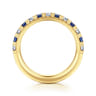 Straight Wedding Ring in 14k Yellow Gold with Round Sapphire at Gabriel & Co.