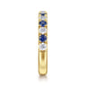 Straight Wedding Ring in 14k Yellow Gold with Round Sapphire at Gabriel & Co.