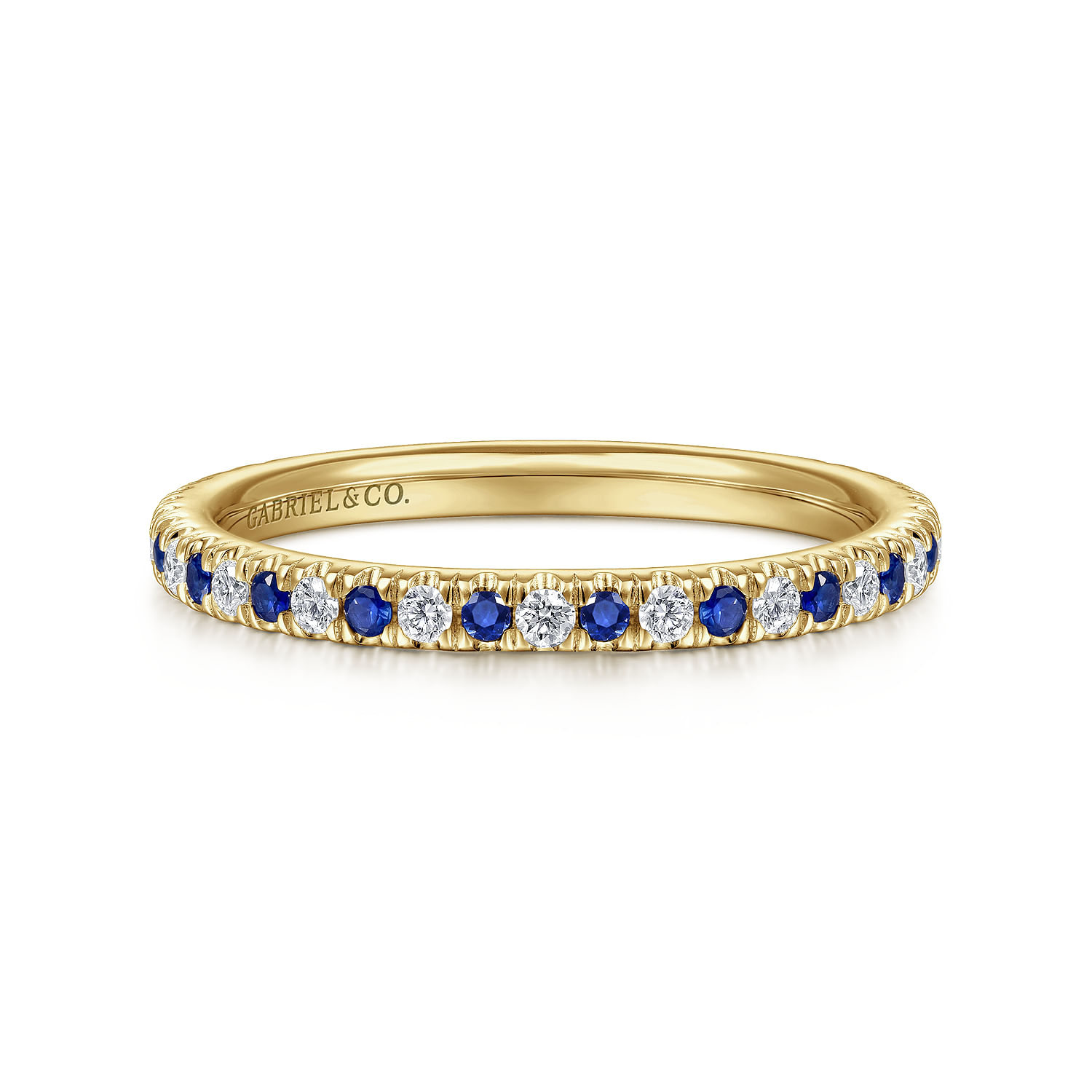 Bari - 14K Yellow Gold Diamond and Sapphire Anniversary Band