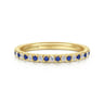 Straight Wedding Ring in 14k Yellow Gold with Round Sapphire at Gabriel & Co.