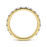 Straight Wedding Ring in 14k Yellow Gold with Round Sapphire at Gabriel & Co.
