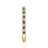 Straight Wedding Ring in 14k Yellow Gold with Round Sapphire at Gabriel & Co.