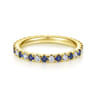 Eternity Band Wedding Ring in 14k Yellow Gold with Round Sapphire at Gabriel & Co.