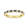 Eternity Band Wedding Ring in 14k Yellow Gold with Round Sapphire at Gabriel & Co.