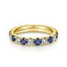 Eternity Band Wedding Ring in 14k Yellow Gold with Round Sapphire at Gabriel & Co.