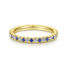 Eternity Band Wedding Ring in 14k Yellow Gold with Round Sapphire at Gabriel & Co.