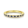 Eternity Band Wedding Ring in 14k Yellow Gold with Round Sapphire at Gabriel & Co.
