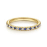 Eternity Band Wedding Ring in 14k Yellow Gold with Round Sapphire at Gabriel & Co.