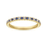 Eternity Band Wedding Ring in 14k Yellow Gold with Round Sapphire at Gabriel & Co.