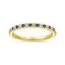 Eternity Band Wedding Ring in 14k Yellow Gold with Round Sapphire at Gabriel & Co.