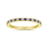 Eternity Band Wedding Ring in 14k Yellow Gold with Round Sapphire at Gabriel & Co.