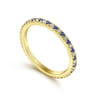 Eternity Band Wedding Ring in 14k Yellow Gold with Round Sapphire at Gabriel & Co.