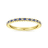Eternity Band Wedding Ring in 14k Yellow Gold with Round Sapphire at Gabriel & Co.