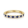 Eternity Band Wedding Ring in 14k Yellow Gold with Round Sapphire at Gabriel & Co.