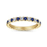 Eternity Band Wedding Ring in 14k Yellow Gold with Round Sapphire at Gabriel & Co.