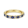 Eternity Band Wedding Ring in 14k Yellow Gold with Round Sapphire at Gabriel & Co.