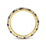 Eternity Band Wedding Ring in 14k Yellow Gold with Round Sapphire at Gabriel & Co.