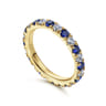 Eternity Band Wedding Ring in 14k Yellow Gold with Round Sapphire at Gabriel & Co.