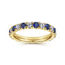 Eternity Band Wedding Ring in 14k Yellow Gold with Round Sapphire at Gabriel & Co.