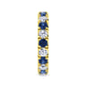 Eternity Band Wedding Ring in 14k Yellow Gold with Round Sapphire at Gabriel & Co.