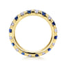 Eternity Band Wedding Ring in 14k Yellow Gold with Round Sapphire at Gabriel & Co.