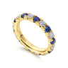 Eternity Band Wedding Ring in 14k Yellow Gold with Round Sapphire at Gabriel & Co.