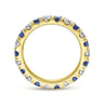Eternity Band Wedding Ring in 14k Yellow Gold with Round Sapphire at Gabriel & Co.