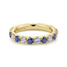 Eternity Band Wedding Ring in 14k Yellow Gold with Round Sapphire at Gabriel & Co.