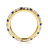 Eternity Band Wedding Ring in 14k Yellow Gold with Round Sapphire at Gabriel & Co.
