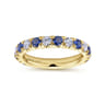 Eternity Band Wedding Ring in 14k Yellow Gold with Round Sapphire at Gabriel & Co.