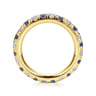 Eternity Band Wedding Ring in 14k Yellow Gold with Round Sapphire at Gabriel & Co.