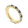 Eternity Band Wedding Ring in 14k Yellow Gold with Round Sapphire at Gabriel & Co.