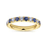 Eternity Band Wedding Ring in 14k Yellow Gold with Round Sapphire at Gabriel & Co.