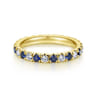 Eternity Band Wedding Ring in 14k Yellow Gold with Round Sapphire at Gabriel & Co.