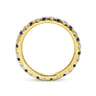 Eternity Band Wedding Ring in 14k Yellow Gold with Round Sapphire at Gabriel & Co.