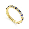 Eternity Band Wedding Ring in 14k Yellow Gold with Round Sapphire at Gabriel & Co.
